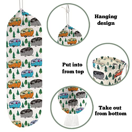 WELLBANEE 2Pcs Camping RV Essentials Plastic Bag Holder, Reusable Hanging Grocery Bags Holder for Camper RV Accessories, Portable Trash Bags Organizer for Camper Must Haves, Picnics, Beach, Hiking - Image 4