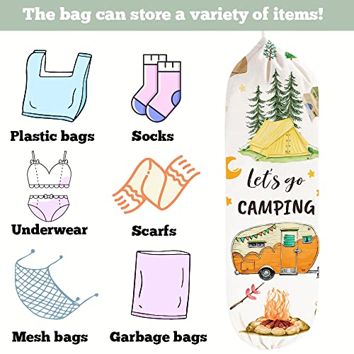 WELLBANEE 2Pcs Camping RV Essentials Plastic Bag Holder, Reusable Hanging Grocery Bags Holder for Camper RV Accessories, Portable Trash Bags Organizer for Camper Must Haves, Picnics, Beach, Hiking - Image 5