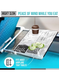Mighty Clean Mighty Clean 15 Disposable Travel Tray Protectors │ Airplane Travel Essentials for Toddler, Kids, and Adults │ Must Have for Flying │ Provides a Surface and Entertainment │ 15 Pack  - Image 3