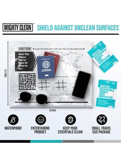Mighty Clean Mighty Clean 15 Disposable Travel Tray Protectors │ Airplane Travel Essentials for Toddler, Kids, and Adults │ Must Have for Flying │ Provides a Surface and Entertainment │ 15 Pack  - Image 2