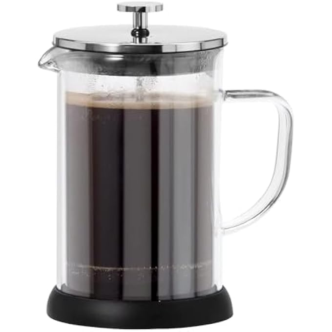 تيلاند ماكينة صنع القهوة بمكبس من زجاج البورسليكات، ماكينة تحضير قهوة ذات جدار واحد مقاومة للحرارة، وعاء قهوة بارد، 4 أكواب للمطبخ والهدايا، آمنة للاستخدام في غسالة الأطباق، سعة 800 مل - Image 2