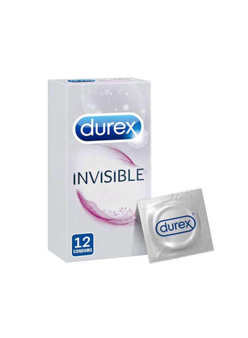 Pack Of 12, Invisible Extra Lubricated Condoms