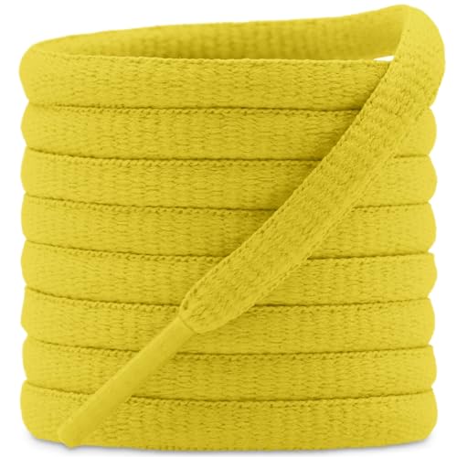 DELELE 2 Pair Oval Shoes laces Half Round 1/4" Athletic Shoelaces Shoe Strings Golden-51 inch - Image 1