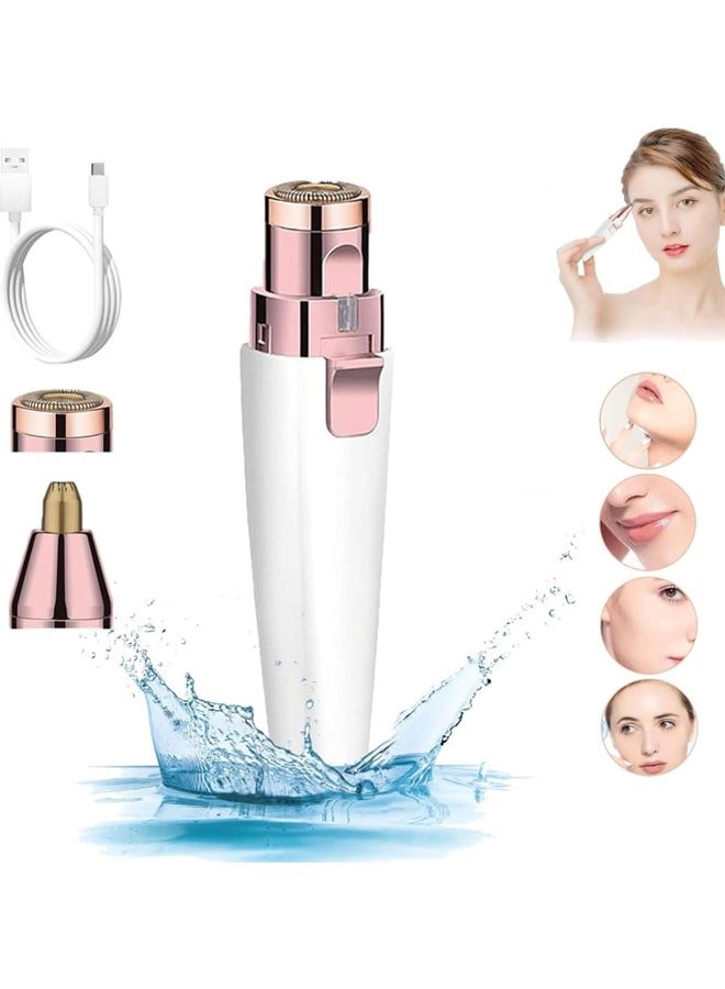 بولوز إزالة شعر الوجه للنساء، الأنف الشعر مقطع القابلة لإعادة الشحن 2-1 الحاجب حلاقة المحمولة الحلاقة الكهربائية آلام إزالة الشعر الجهاز للوجه الأنف الخوخ فوز الجسم اللحية الشفاه الذكنة إزالة الشعر الإناث - Image 1