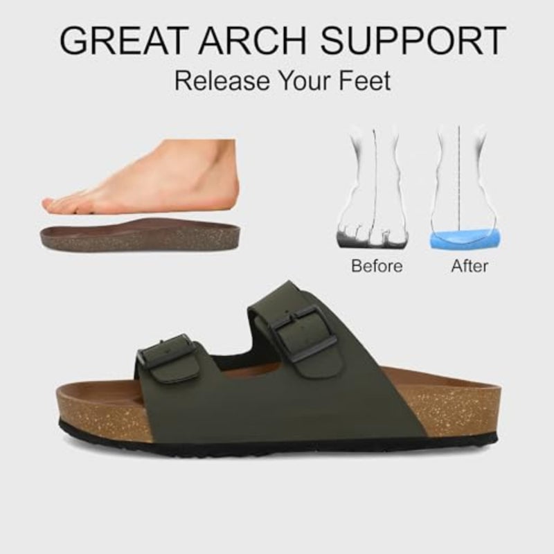 Everyday flip flops for men and boys: PU padding footbed, bounce back technology, comfortable lightweight waterproof sliders in black - Image 3