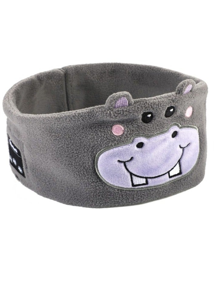 ارواق عصابة رأس للأطفال، سماعات رأس لاسلكية فوق الأذن، عصابة رأس موسيقى من الصوف الناعم المرن المحمول، سماعات نوم مريحة للأطفال الرضع والأطفال الصغار، (قطعة واحدة، رمادي) - Image 1