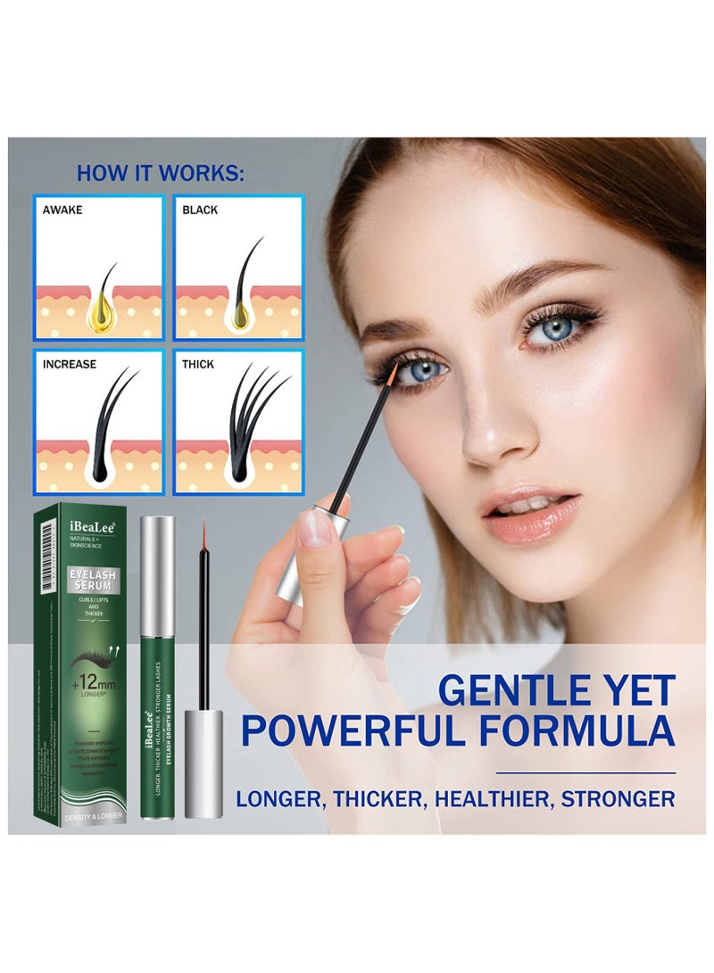  iBealee سيروم مغذي للرموش - مكونات طبيعية، سيروم مُعزز لنمو الرموش، مستخلص نباتي، سيروم لنمو الرموش للحصول على رموش أطول وأكثر كثافة وصحة 8 مل - Image 2