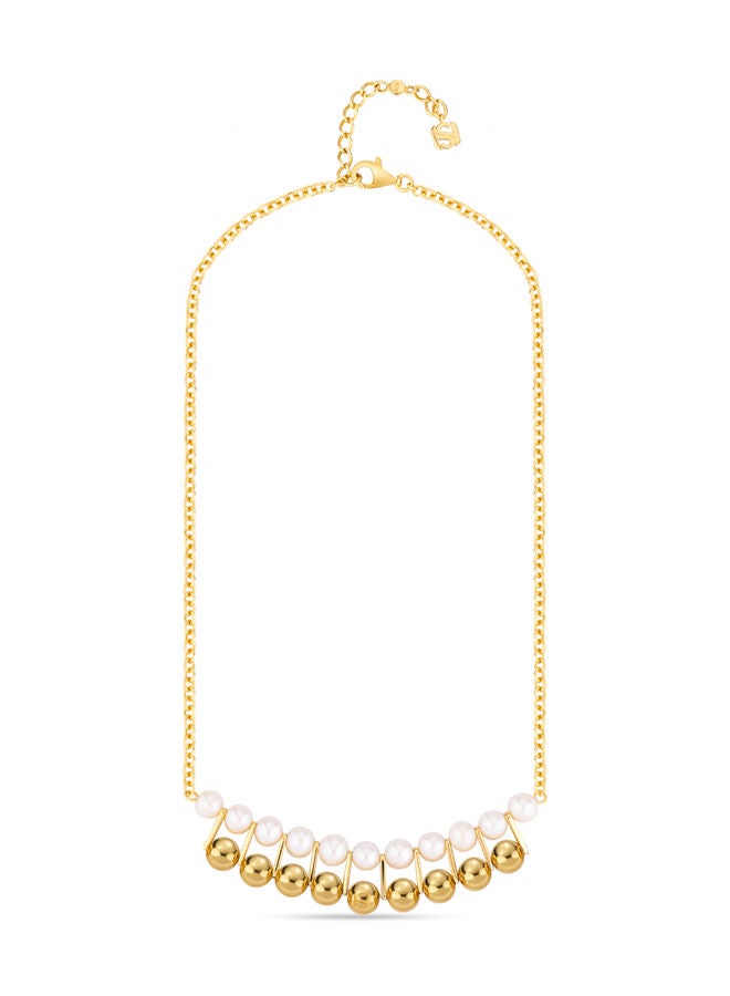 Saint Honore Paris Celeste 925 Silver FreWater Pearls Double Layer Necklace With Sil Beads - 400+50mm - Image 1