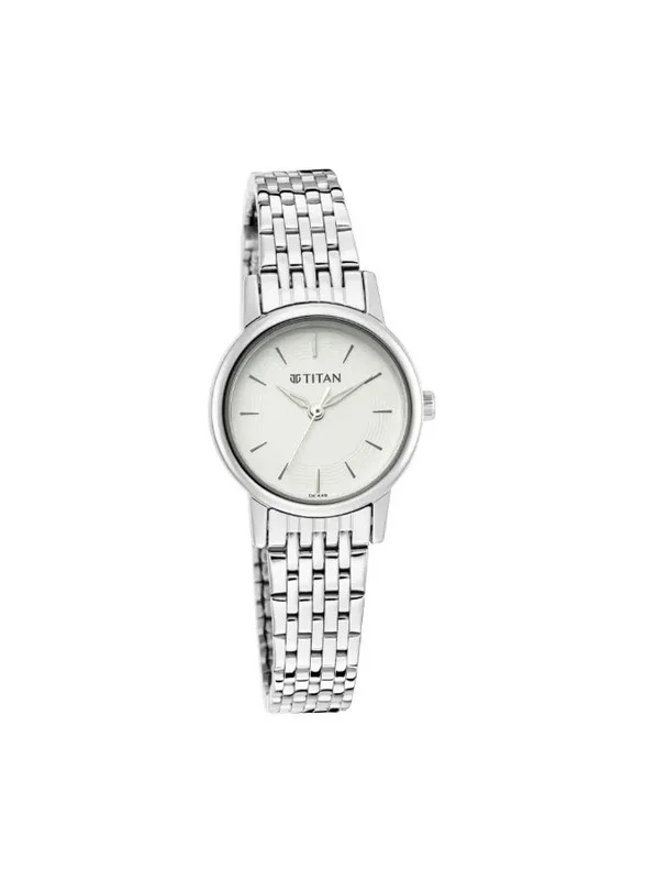 تيتان Titan Quartz Analog Watch for Women With Silver Dial Silver Colour Metal Strap