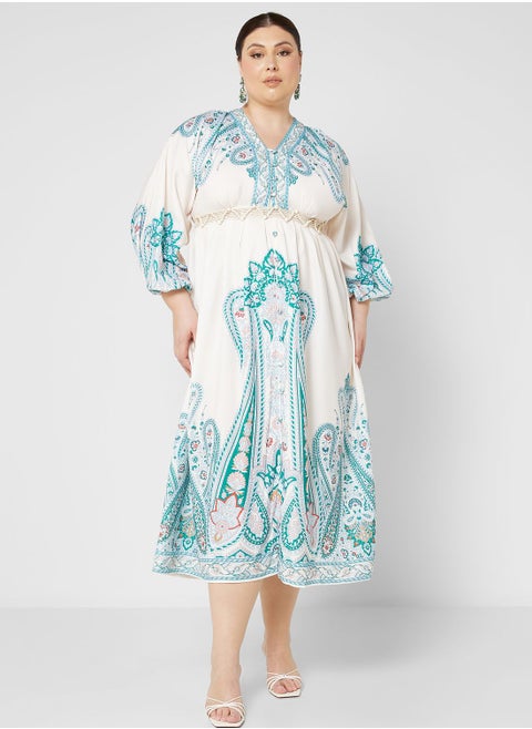 Plus size abstract print dress