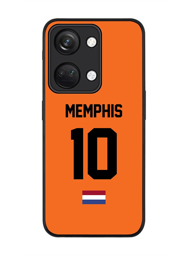 Stylizedd Rugged Black edge case for ONEPLUS NORD 3 5G / OnePlus Ace 2V, Slim fit Soft Case Flexible Rubber Edges Anti Drop TPU Gel Thin Cover -  Football Team - Netherlands, Player Name - Memphis - Image 1