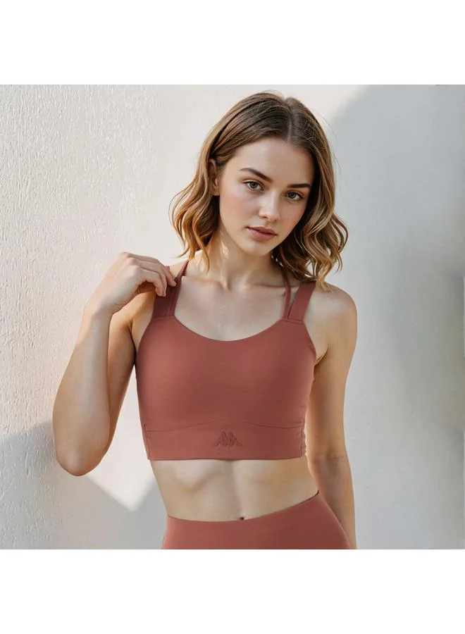 Kappa Kappa Logo Detail Sports Bra with Crossback Strap