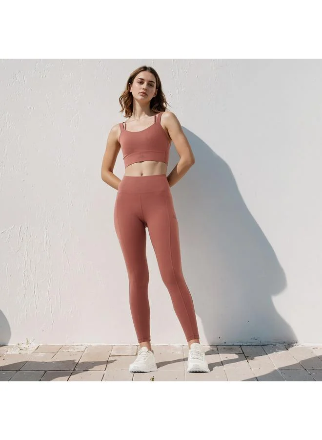 Kappa Kappa Logo Detail Sports Bra with Crossback Strap