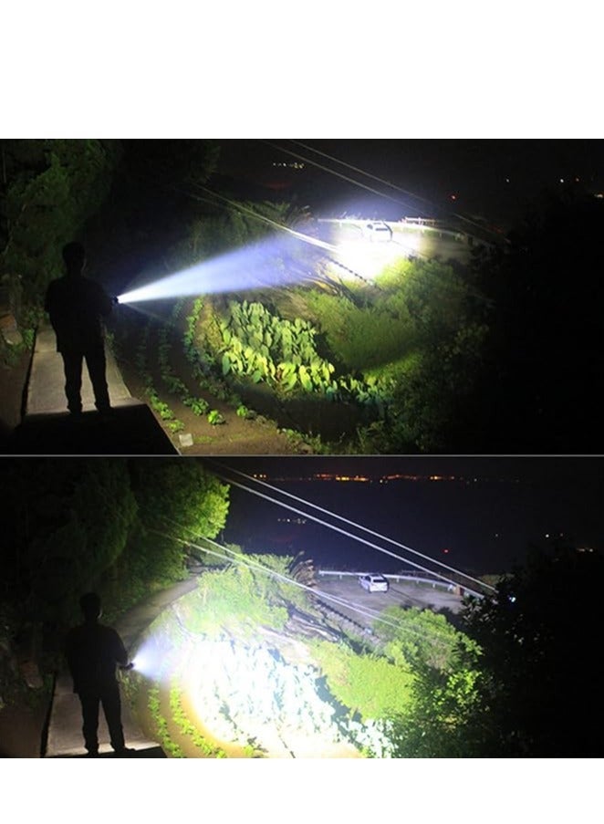 مصابيح LED قابلة للشحن فائقة السطوع: 990,000 لومن - مصباح يدوي فائق الإضاءةnnمصابيح يدوية قابلة لإعادة الشحن وتصل إلى 990,000 لومن، مع 7 أوضاع إضاءة بما في ذلك ضوء عمل COB. يتميز المصباح بمقاومة الم - Image 4