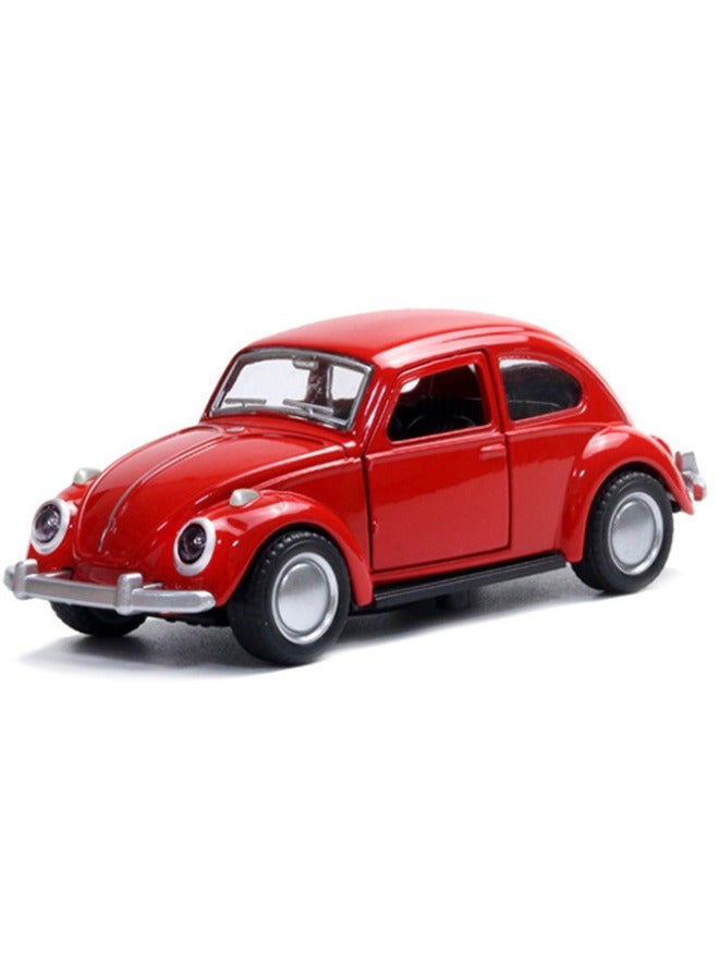 Model car 1:32 Classic Beetle Car Model, Alloy Model Car Toy, Vintage Mini Car Model, 12X4.5X4.5cm, Red - Image 2