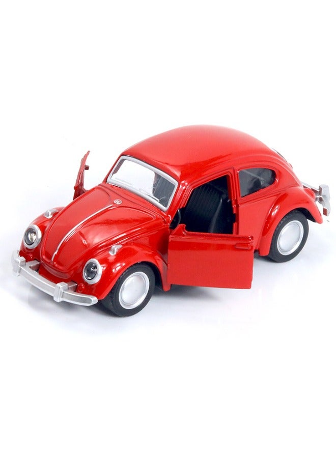 Model car 1:32 Classic Beetle Car Model, Alloy Model Car Toy, Vintage Mini Car Model, 12X4.5X4.5cm, Red - Image 1