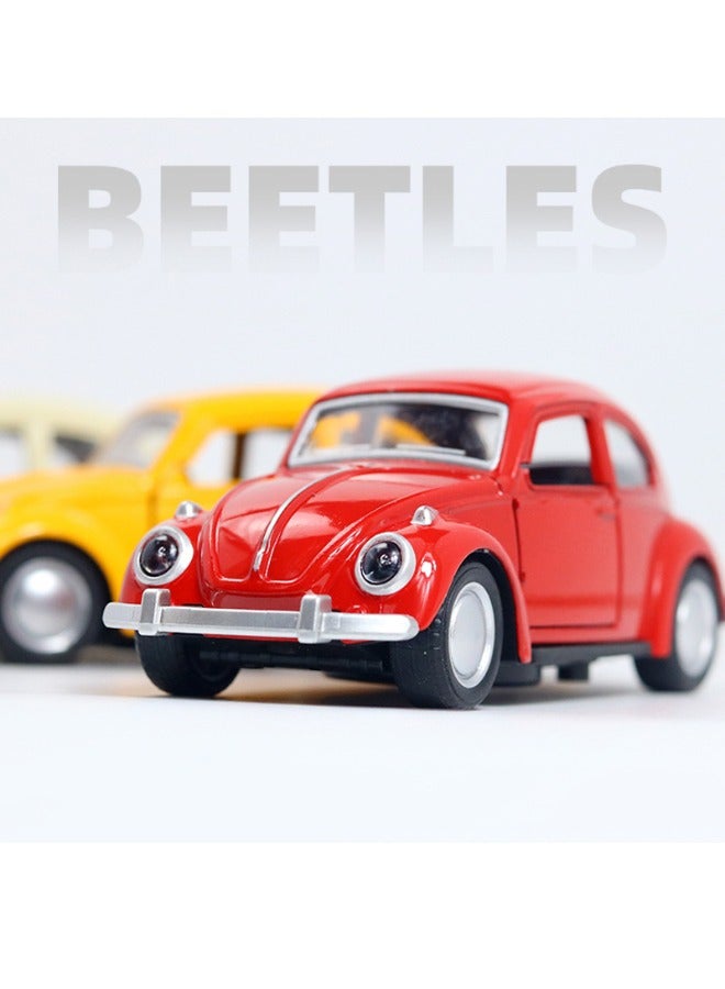 Model car 1:32 Classic Beetle Car Model, Alloy Model Car Toy, Vintage Mini Car Model, 12X4.5X4.5cm, Red - Image 3