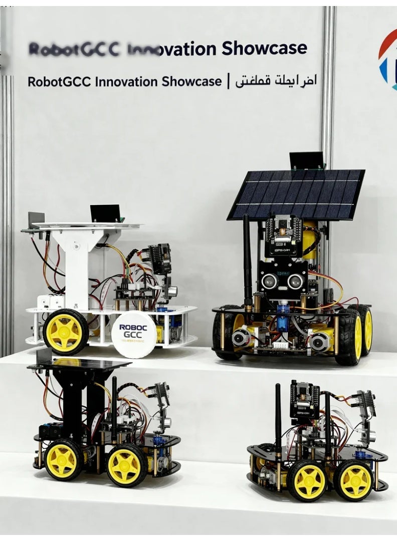 ESP32 AI Vision Solar Smart Robot Car Kit – WiFi HD Streaming, Face & Object Recognition, Dual Solar + Battery Power, Infrared Line Tracking, Ultrasonic Obstacle Avoidance, Pan-Tilt Camera, Arduino IDE & MicroPython Coding STEM Kit