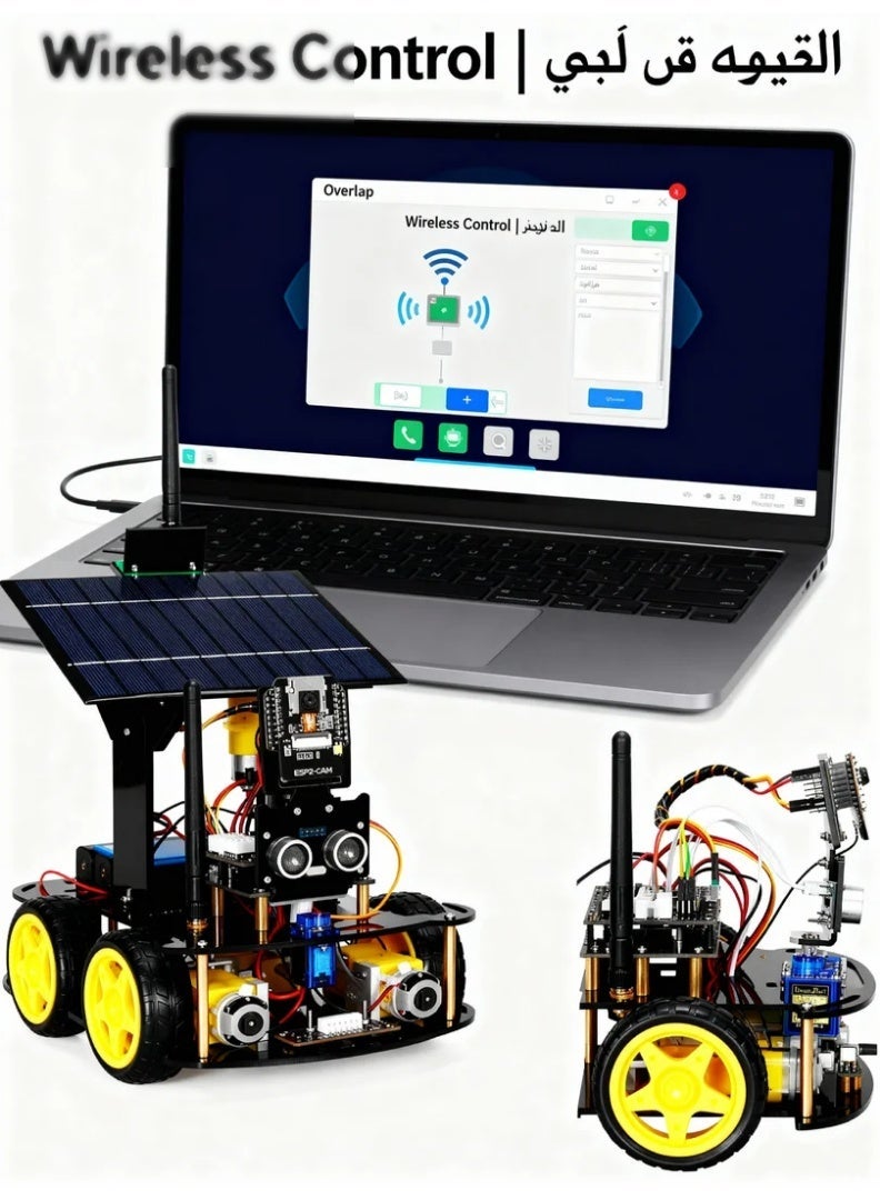 robotgcc ESP32 AI Vision Solar Smart Robot Car Kit – WiFi HD Streaming, Face & Object Recognition, Dual Solar + Battery Power, Infrared Line Tracking, Ultrasonic Obstacle Avoidance, Pan-Tilt Camera, Arduino IDE & MicroPython Coding STEM Kit - Image 4