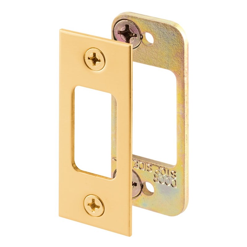 PrimeLine E 2479 Deadbolt Strike 2 Piece High Security 18 In Heavy gauge Steel Brass Plated Set Single Pack