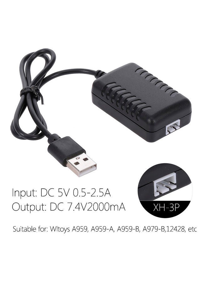 دبليو إل تويز كابل شحن بطارية ليثيوم 7.4 فولت بمنفذ XH-3P لسيارة RC A959 A959-A A959-B A979-B 12428 8x2x4 سم - Image 4