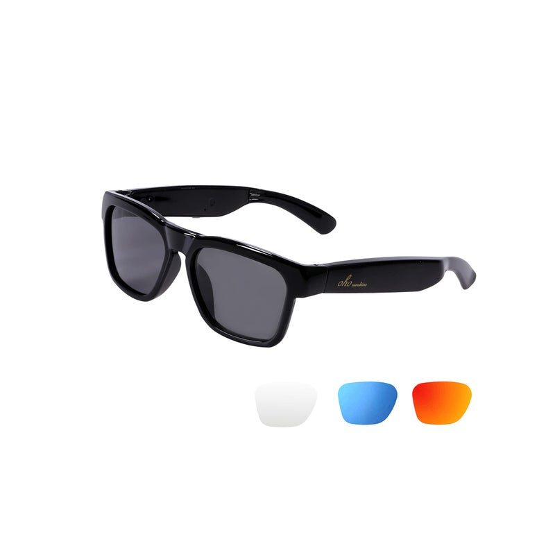 OhO sunshine OhO Smart Glasses,Polarized Sunglasses with Bluetooth Speaker,Athletic/Outdoor UV Protection and Voice Control,Unisex(Grey Lens) - Image 1