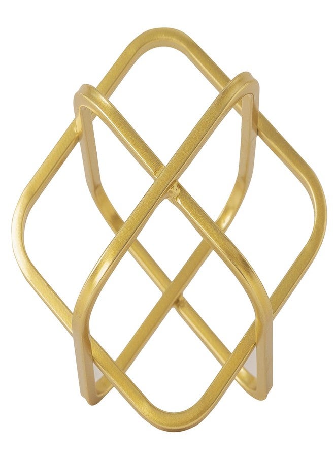 TICKCACY 5.5" Gold Metal Geometric Sculpture, Modern Square Decorative Sphere, Small Tabletop Decoration Ball for Home Office Table Shelf Living Room Bedroom Desk Decor - Image 5