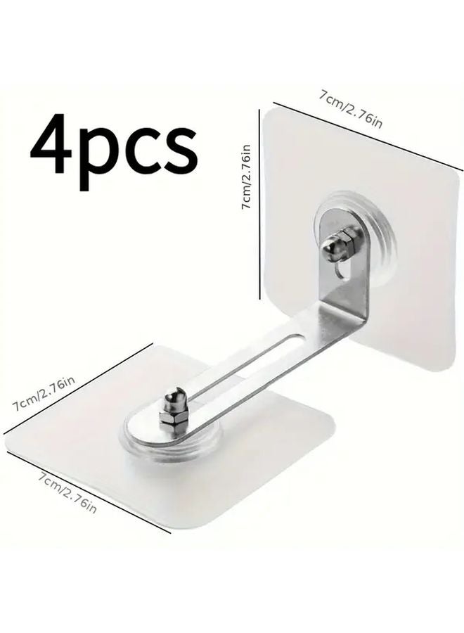 4pcs Stainless Steel Stickers For Wall Mounting No Drilling Photo Frames Tiles Hooks - Image 1