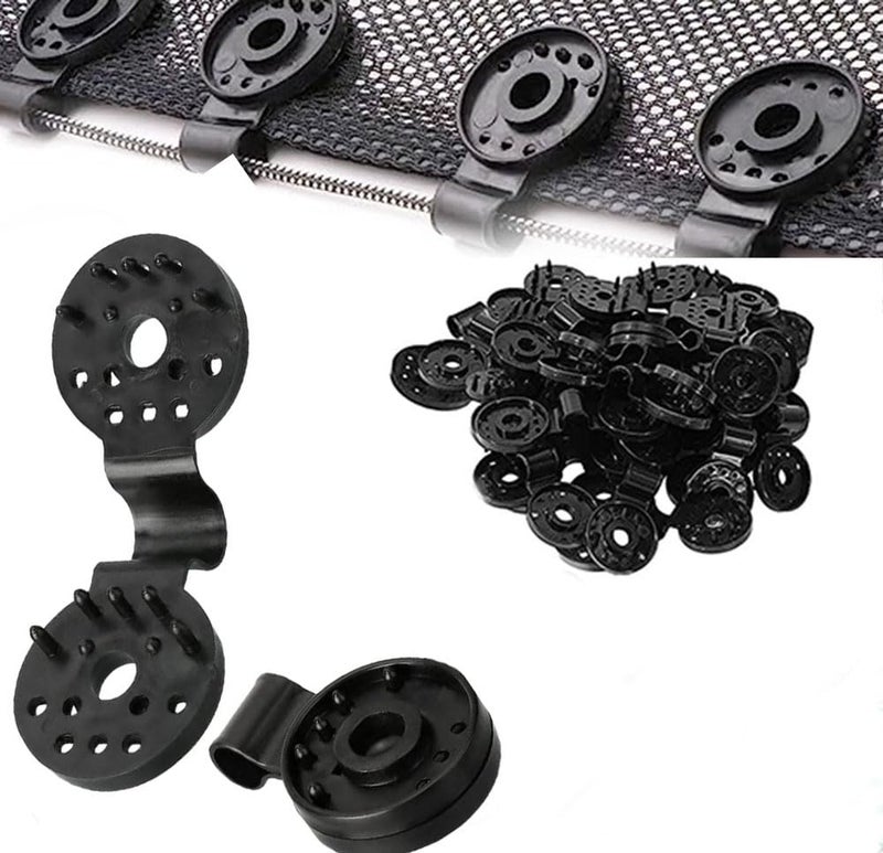 LYW Shade Cloth Heavy Duty Lock Grip Shade Cloth Clips Round Plastic Black Clips for Windproof Awnings Fence Nets Bird Nets Shade Clip Accessories for Vegetable Greenhouse Shade Nets 40 - Image 1