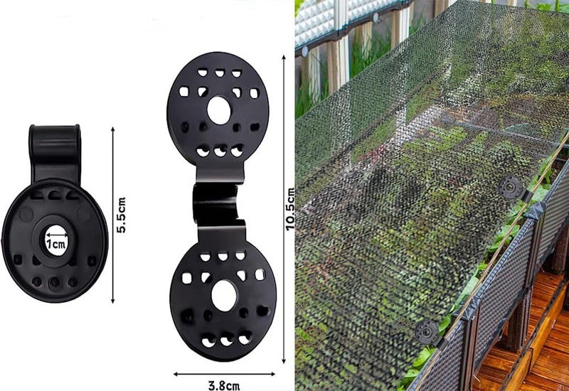LYW Shade Cloth Heavy Duty Lock Grip Shade Cloth Clips Round Plastic Black Clips for Windproof Awnings Fence Nets Bird Nets Shade Clip Accessories for Vegetable Greenhouse Shade Nets 40 - Image 2