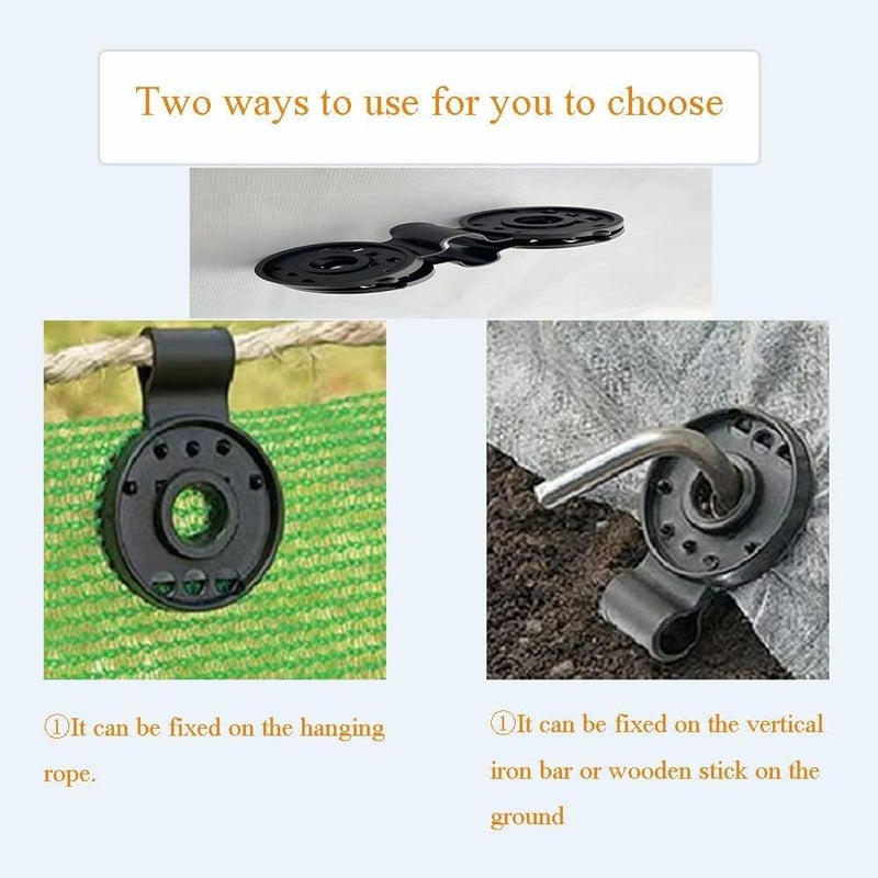 LYW Shade Cloth Heavy Duty Lock Grip Shade Cloth Clips Round Plastic Black Clips for Windproof Awnings Fence Nets Bird Nets Shade Clip Accessories for Vegetable Greenhouse Shade Nets 40 - Image 3
