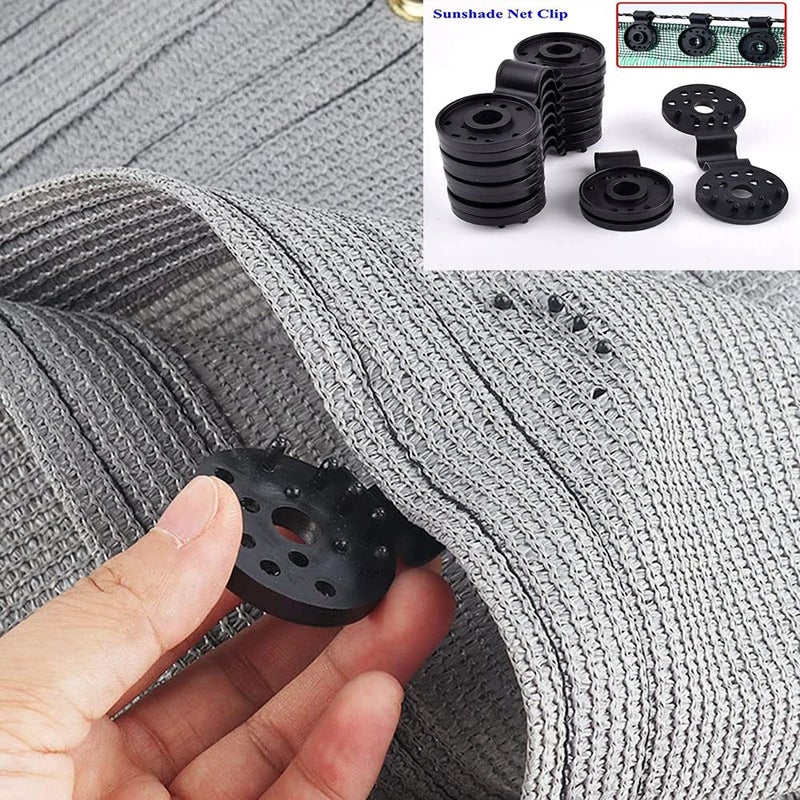 LYW Shade Cloth Heavy Duty Lock Grip Shade Cloth Clips Round Plastic Black Clips for Windproof Awnings Fence Nets Bird Nets Shade Clip Accessories for Vegetable Greenhouse Shade Nets 40 - Image 5