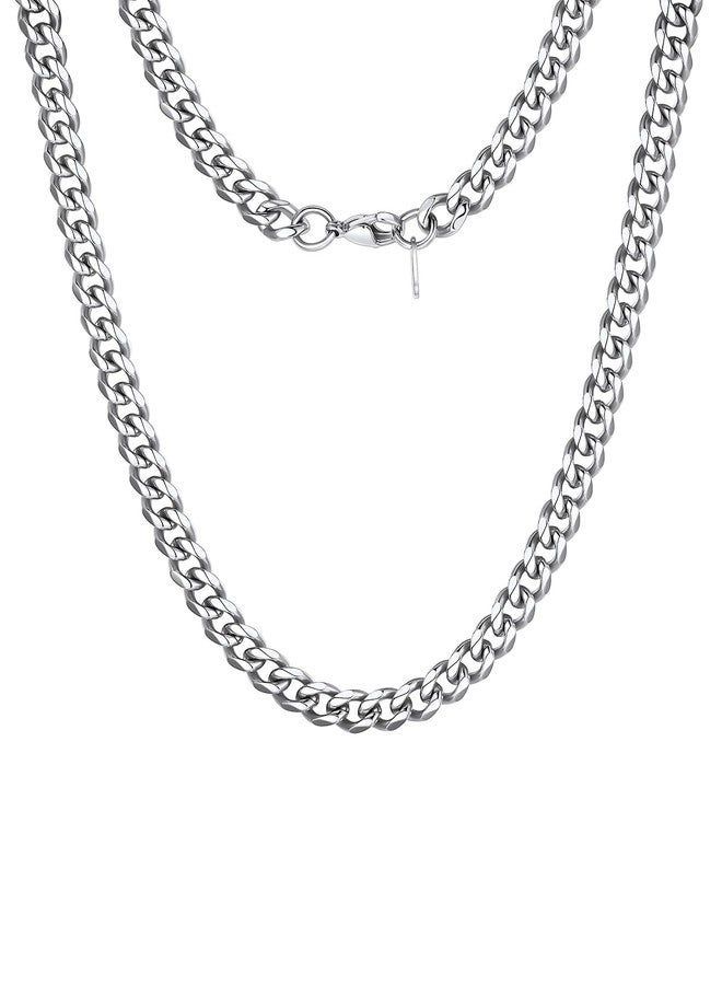 KeyStyle Mens Stainless Steel Cuban Chain, Stainless Steel Hip Hop Necklace For Women & Men - Image 1