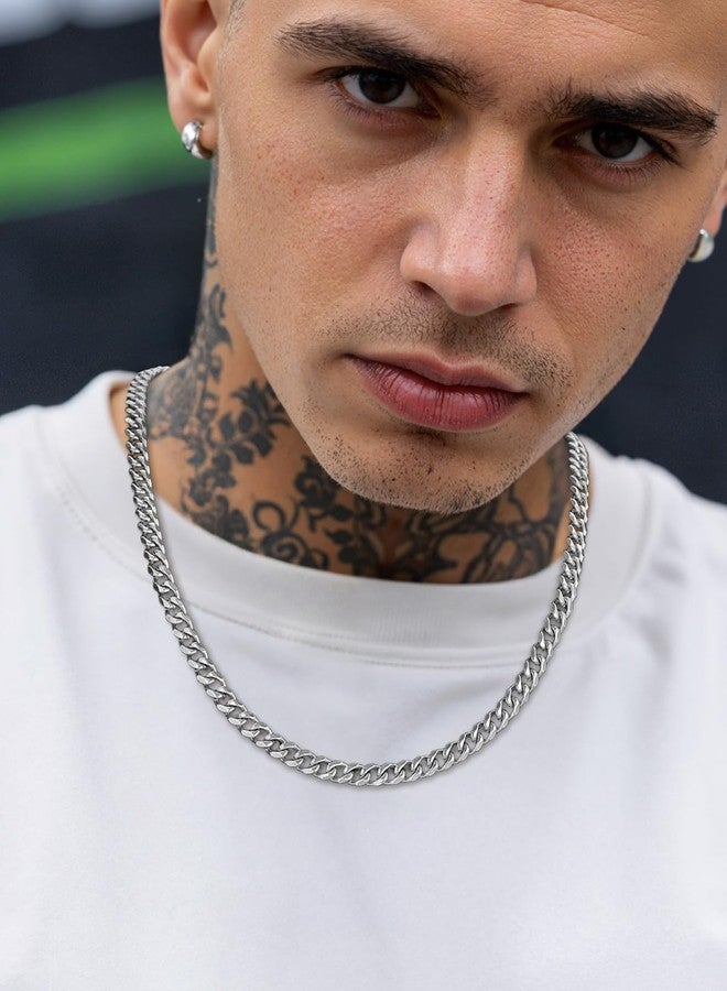 KeyStyle Mens Stainless Steel Cuban Chain, Stainless Steel Hip Hop Necklace For Women & Men - Image 2