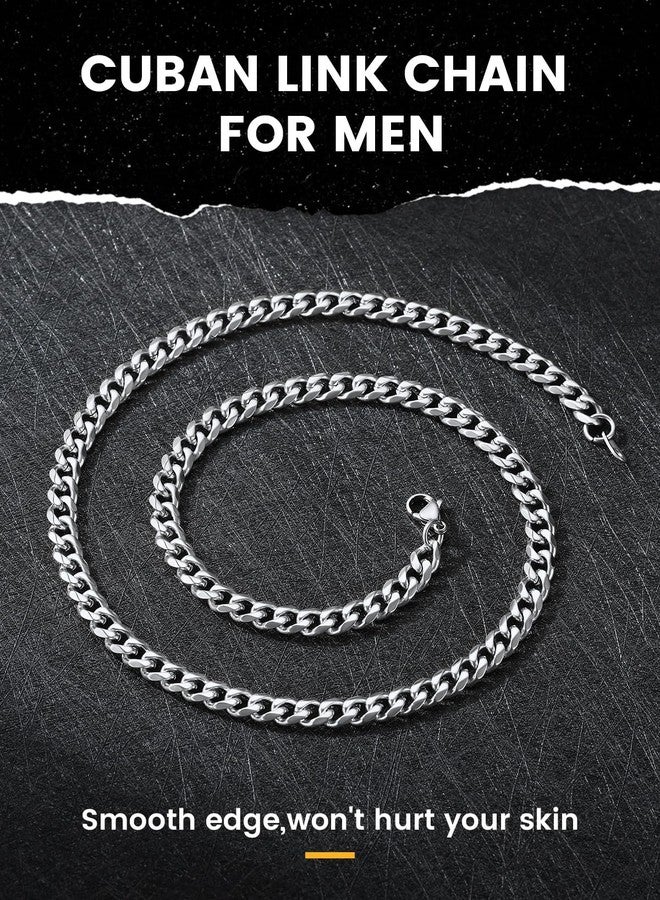 KeyStyle Mens Stainless Steel Cuban Chain, Stainless Steel Hip Hop Necklace For Women & Men - Image 3