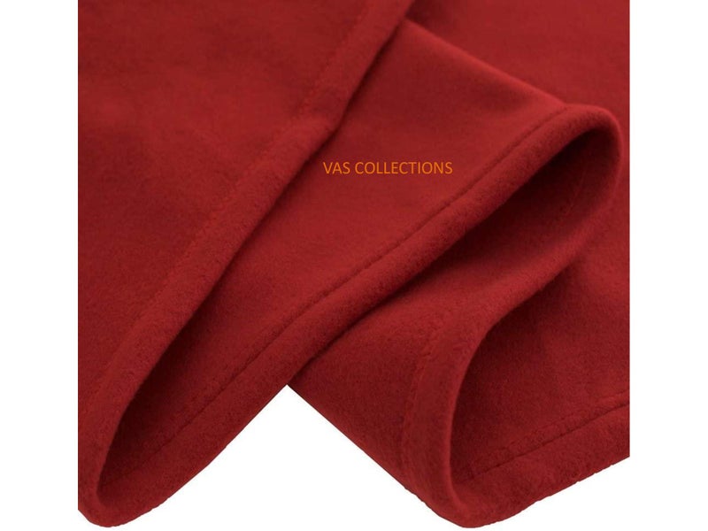 VAS COLLECTIONS VAS COLLECTION 300 TC All Season Solid/Plain Lightweight Polar Fleece Single Bed Blanket (152 x 230 cm, Maroon & Red) - Image 5