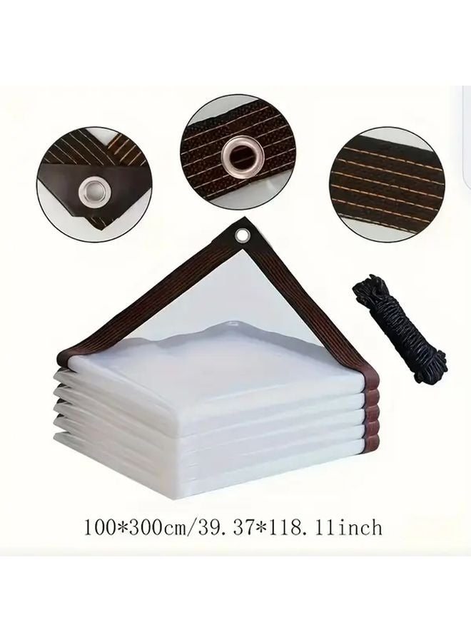 300x400cm Heavy Duty Waterproof Cover Reinforced Edges Transparent Plastic Outdoor Use - Image 4