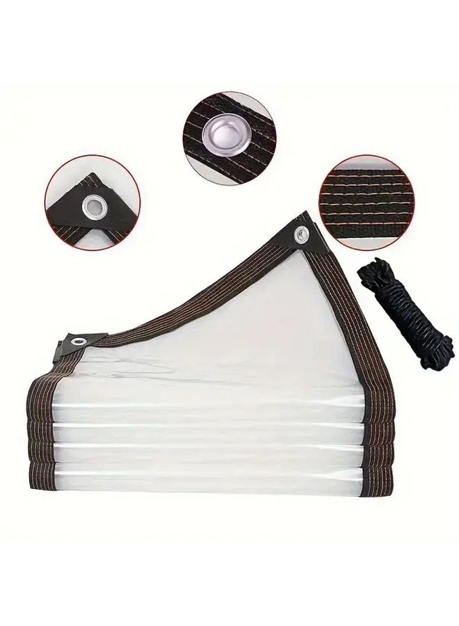 300x400cm Heavy Duty Waterproof Cover Reinforced Edges Transparent Plastic Outdoor Use - Image 1