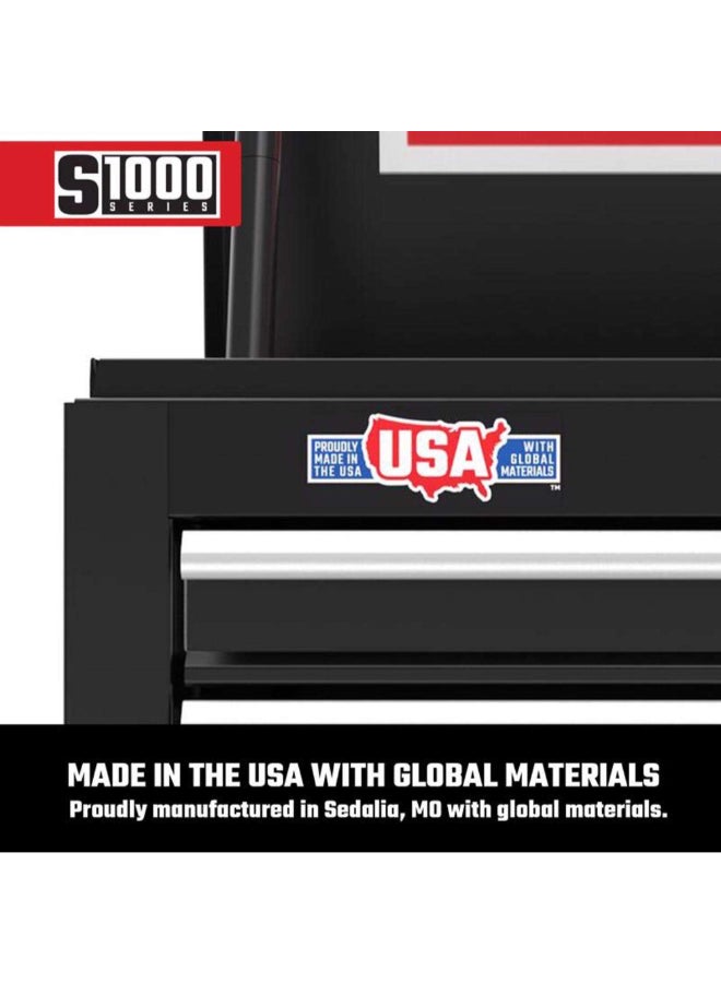 كرافتس مان سلسلة S1000 خزانة أدوات فولاذية 5 جوارير أسود 19.4 × 14.2 × 28.3 انش CMST22656BK - Image 2