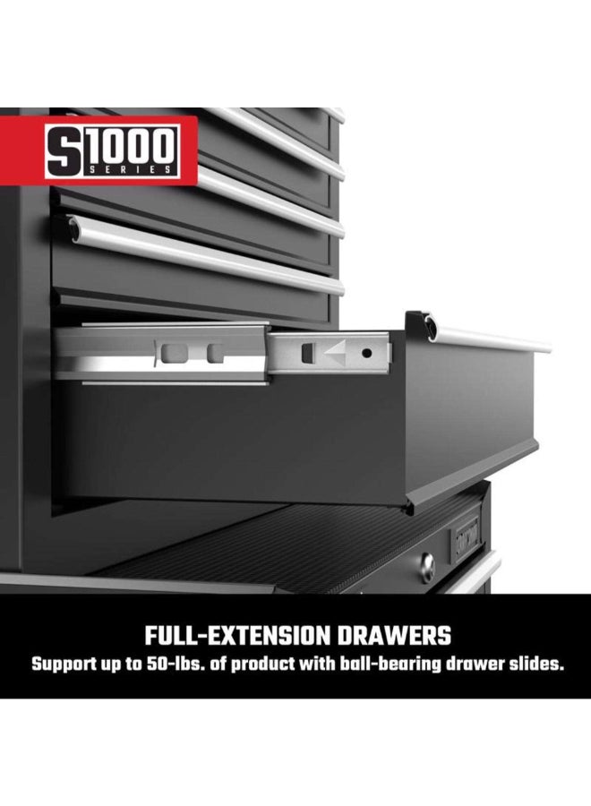 كرافتس مان سلسلة S1000 خزانة أدوات فولاذية 5 جوارير أسود 19.4 × 14.2 × 28.3 انش CMST22656BK - Image 3