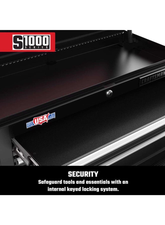 كرافتس مان سلسلة S1000 خزانة أدوات فولاذية 5 جوارير أسود 19.4 × 14.2 × 28.3 انش CMST22656BK - Image 4