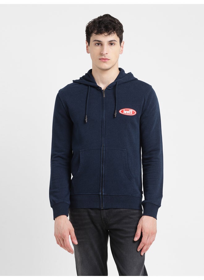Levi's Men's Solid Blue Hooded Sweatshirt  - Image 2