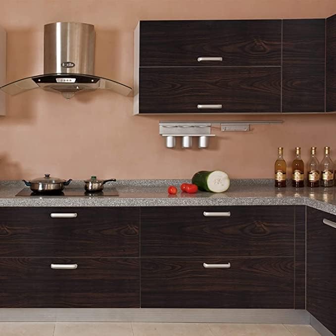 SUNBIRD Wood Wallpaper for Furniture, Almirah, Table Top, Wardrobe, Cupboard Decal Door Kitchen Wall Paper Sticker DIY PVC Self Liner Self Adhesive (Black Walnut, 30 x 127 cm) - Image 4