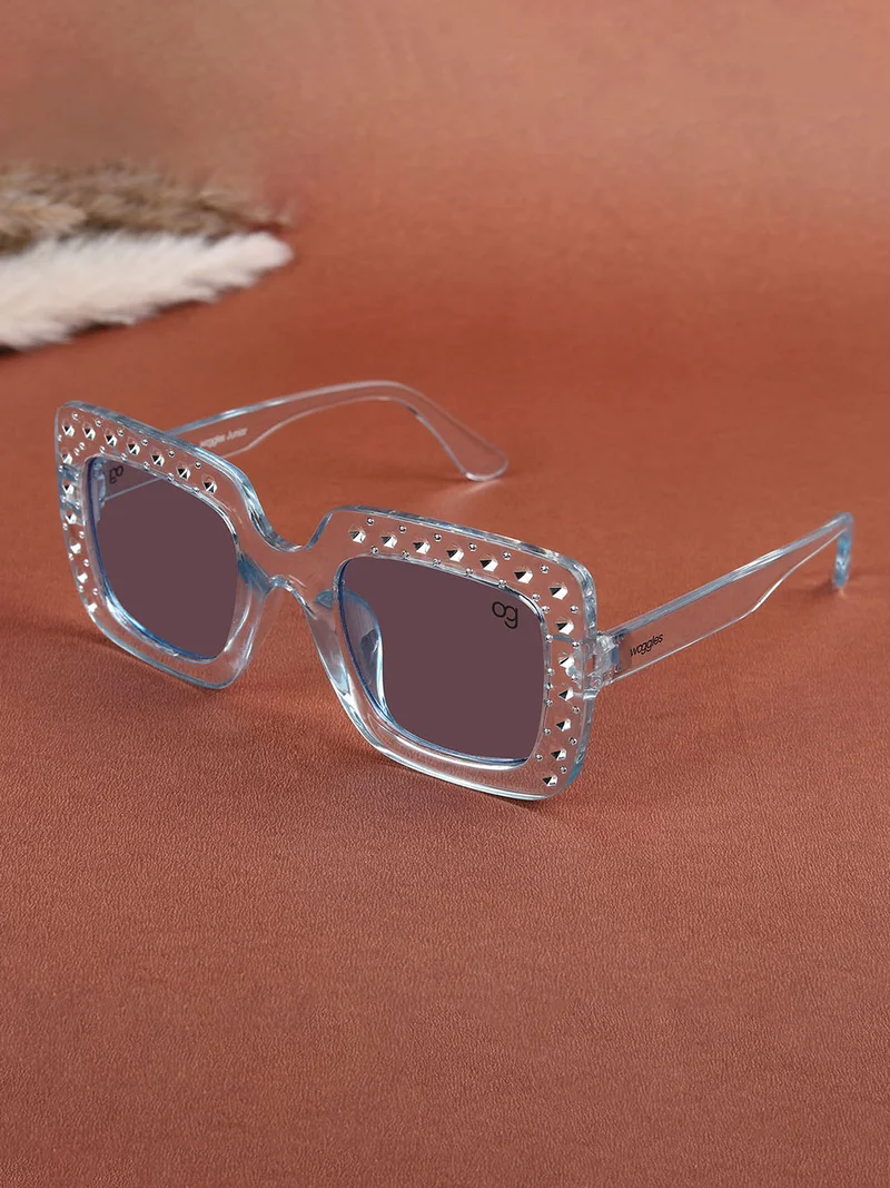 Woggles Stylish Blue Kids Square Sunglases