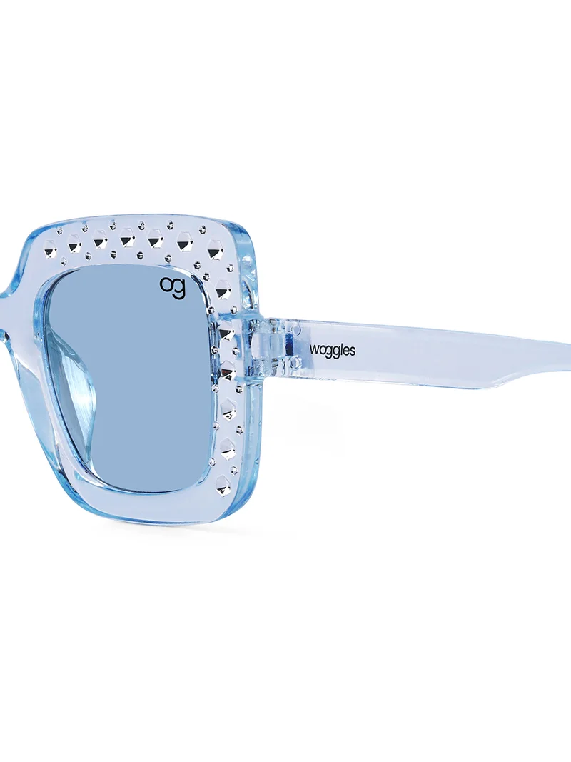 Woggles Stylish Blue Kids Square Sunglases