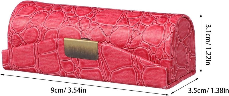 Lipstick Case Purse: Small Lip Balm Sleeve Pouch - Lipstick Portable Storage Bag Lip Gloss Case With Mirror for Touch-Up Essentials Rosy - Image 4