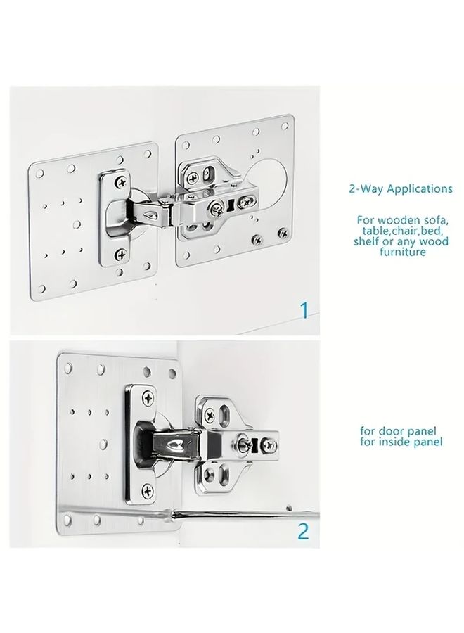 15pcs Stainless Steel Cabinet Hinge Repair Plates with Screws Door Reinforcement Bracket Kit Easy Install - Image 3