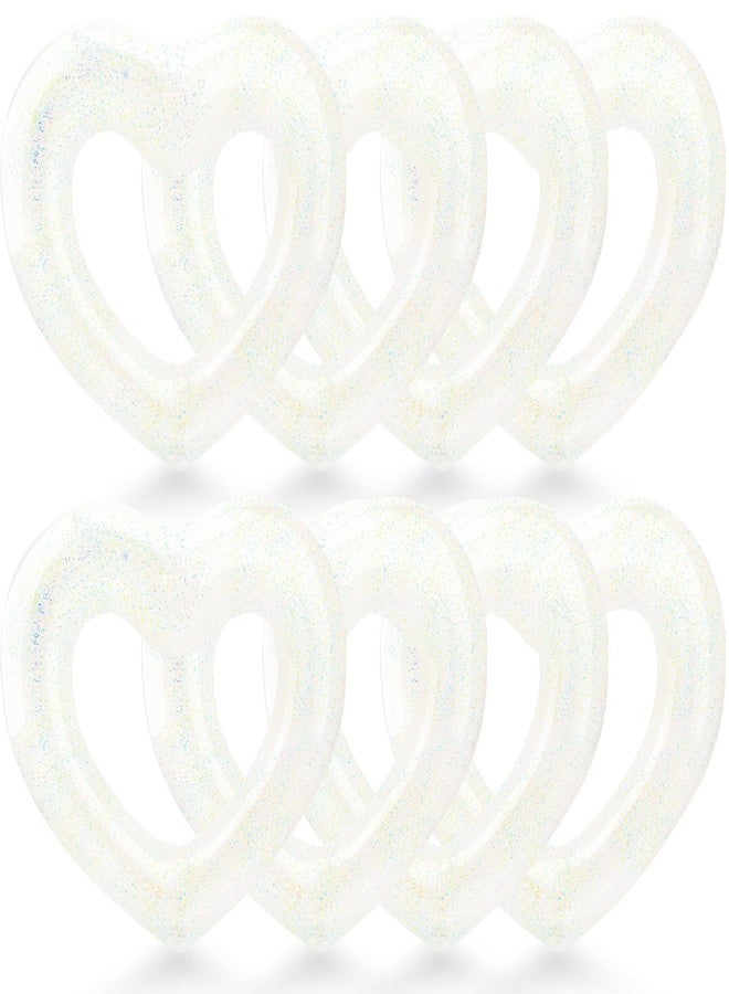 Sonarun 47.3 Inch Inflatable Heart Shaped Pool Float Inflatable Heart Shaped Swimming Ring Pool Heart Shaped Tube for Adult Summer Beach Pool Bachelor Party (Clear White) - Image 1