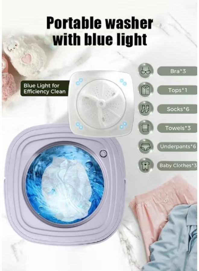 Hicomony Mini Folding Washing Machine, 8L Portable Washing Machine with Drain Basket, for Apartment, Travel, Underwear, Personal, Kids - Image 5