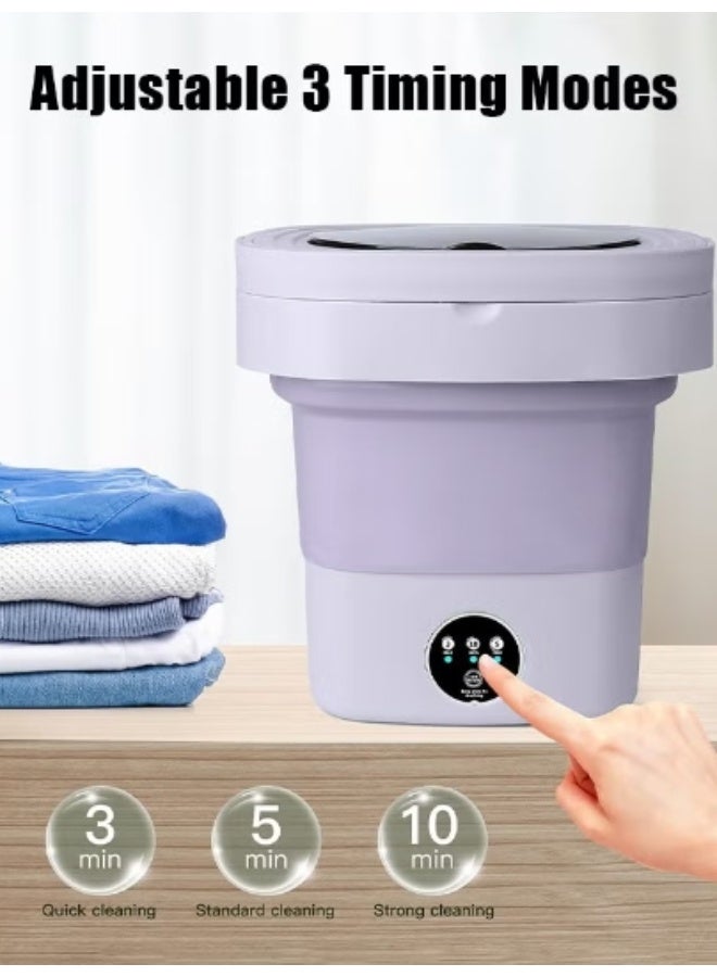 Hicomony Mini Folding Washing Machine, 8L Portable Washing Machine with Drain Basket, for Apartment, Travel, Underwear, Personal, Kids - Image 4